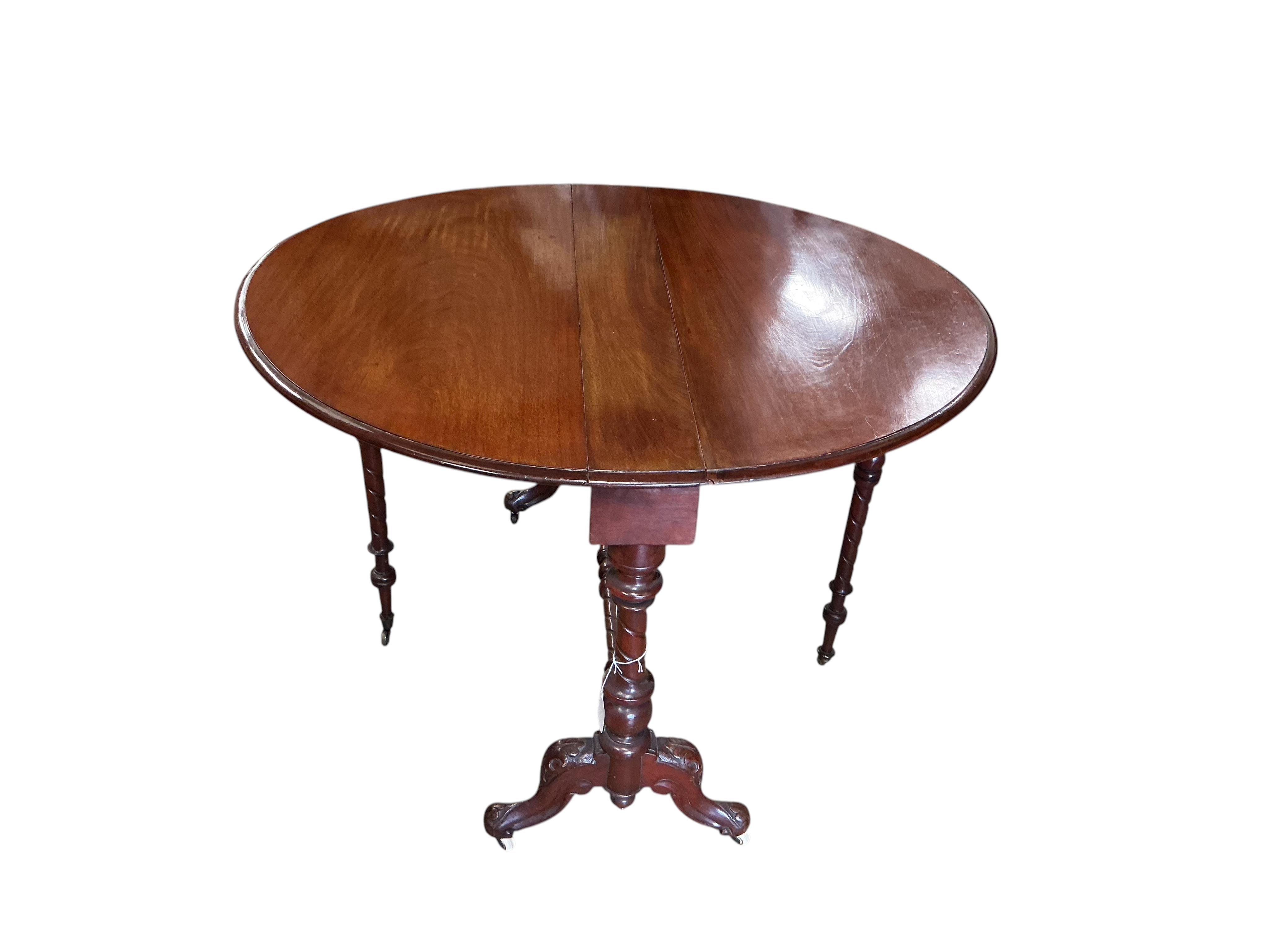 A Victorian mahogany Sutherland table, width 89cm, depth 16cm, height 69cm